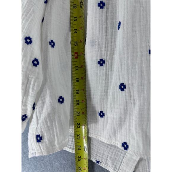 Madewell Woman’s sz M Embroidered Lightspun Wide-Neck Cuffed-Sleeve Top - Picture 8 of 10